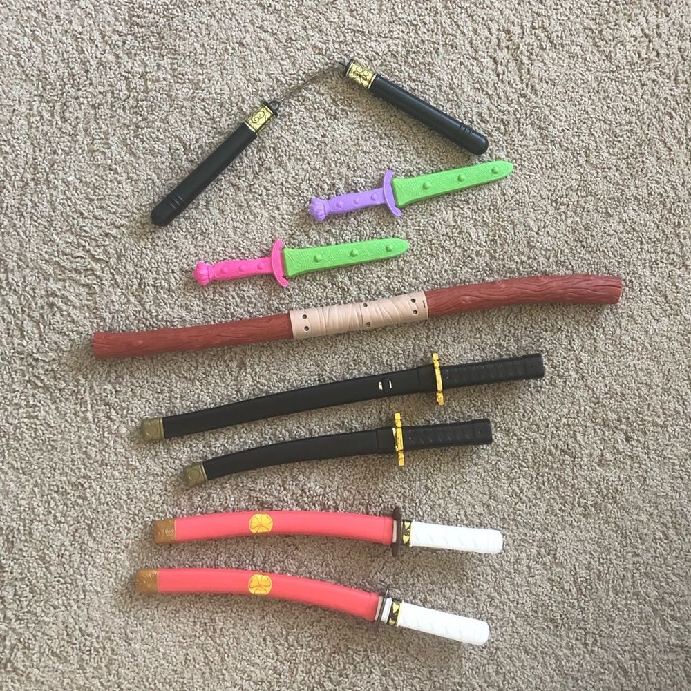 A Set of Plastic Toy Weapons for Kids
